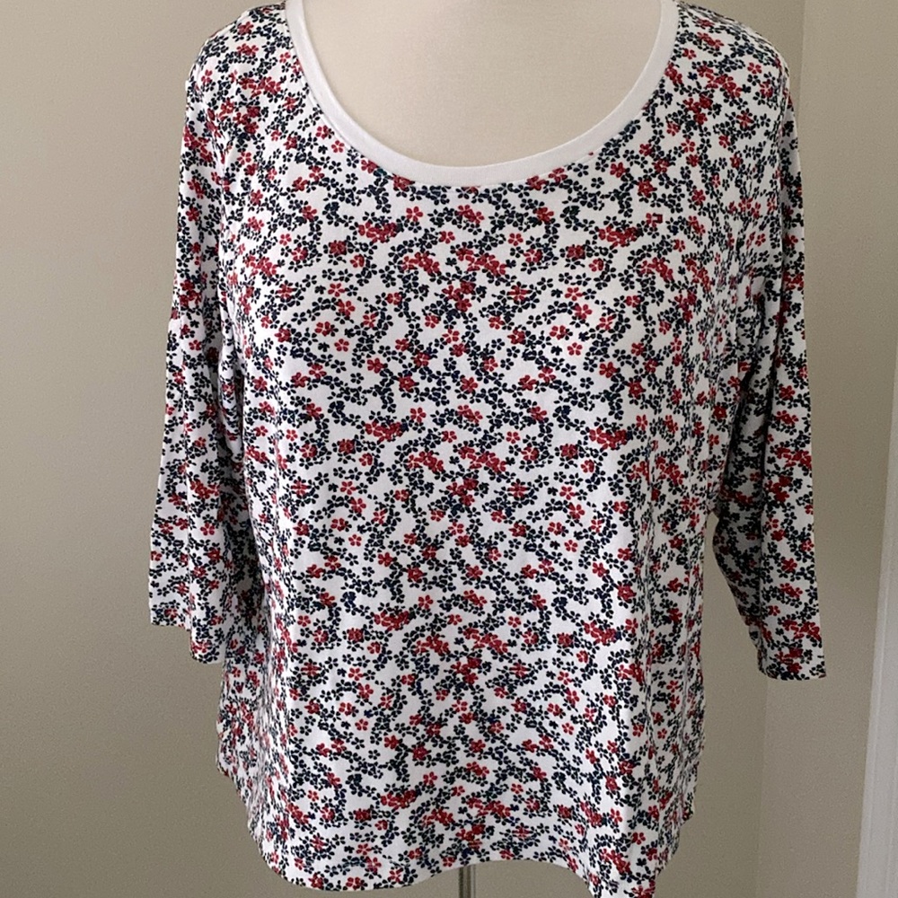 Tommy Hilfiger Floral Scoop Neck Top 3X Plus Size